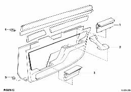 Türverkleidung hinten diagram for BMW 7 Series E32 750iL