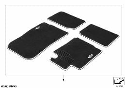 Fussmatten Textil mit Trittschutz diagram for BMW MINI Paceman R61 Cooper