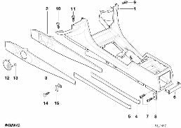 CENTER CONSOLE diagram for BMW 7 Series E38 735iL