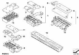 Composants de boîte à fusibles diagram for BMW 5 Series E39 525td
