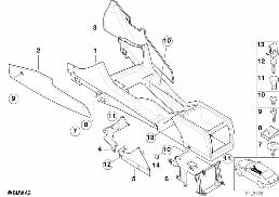 Console centrale diagram for BMW 5 Series E39 525td