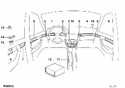 FINE WOOD TRIM CLASSIC NUTWOOD diagram for BMW 5 Series E34 525i