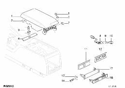 MOUNTING PARTS, CENTER CONSOLE, REAR diagram for BMW 7 Series E38 735iL