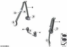 SAFETY BELT REAR diagram for BMW 6 Series F13 640i