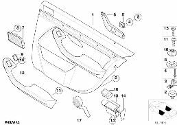 车门饰件 后部 diagram for BMW 5 Series E39 520d