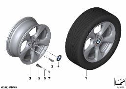 BMW LA WHEEL STREAMLINE 370 diagram for BMW 1 Series E81 116d