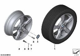 BMW LA WHEEL, STAR SPOKE 371 diagram for BMW 1 Series E81 116d