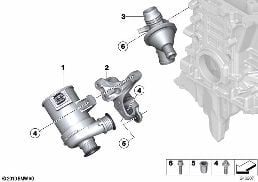 WATERPUMP - THERMOSTAT diagram for BMW X1 E84 28iX