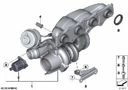 TURBOCHARGER diagram for BMW 5 Series F11 520i