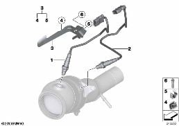 LAMBDA PROBE FIXINGS diagram for BMW 5 Series F11 520i