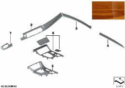 INDI. WOOD 'SATIN WALNUT HONIGBRAUN' diagram for BMW 5 Series F10 LCI 530d