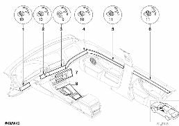 Finition bois précieux noyer diagram for BMW 5 Series E39 525td