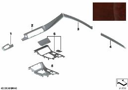 INDIVIDUAL WOOD 'SYCAMORE REDBROWN DARK' diagram for BMW 5 Series F10 LCI 530d