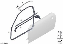 TRIM AND SEALS FOR DOOR, FRONT