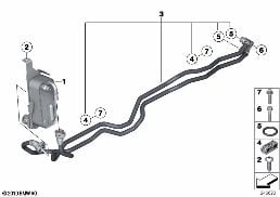 Wymien. ciepła/przew. chł. oleju przekł. diagram for BMW X3 F25 28i