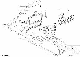 Функциональный кронштейн центр.консоли diagram for BMW 7 Series E38 750iLS