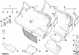 RIGHT TRUNK TRIM diagram for BMW 1 Series E82 118d