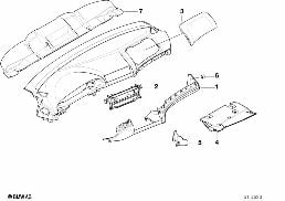 Pièces accolées planche de bord diagram for BMW 5 Series E39 525td