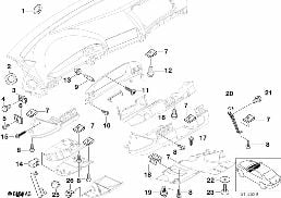 Pièces accolées planche de bord diagram for BMW 5 Series E39 525td
