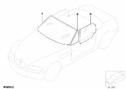 GLAZING diagram for BMW Z3 E36 1.9