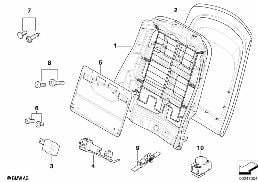 FRONT SEAT BACKREST FRAME/REAR PANEL diagram for BMW X3 E83 2.5i