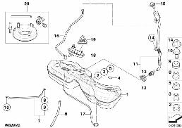 Pieces de reservoir a carburant diagram for BMW 3 Series E92 328i