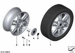 MINI LM velg Twin Spoke 128 diagram for BMW MINI R56 One