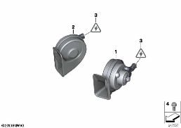 HORN diagram for BMW 3 Series E90 318d