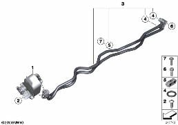 HEAT EXCH./TRANSMISSION OIL COOLER LINE diagram for BMW X1 E84 20iX