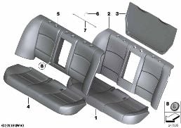 SEAT REAR, UPHOLSTERY & COVER BASE SEAT diagram for BMW 5 Series F10 530i