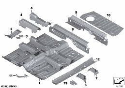 Bodenteile hinten innen diagram for BMW MINI Paceman R61 Cooper
