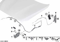 FRONT HATCH / LOCKING SYSTEM diagram for BMW 2 Series F23 LCI 220i