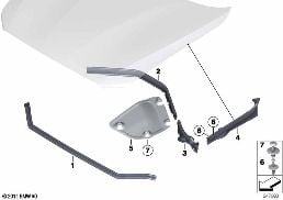 HOOD SEALS diagram for BMW 2 Series F23 LCI 220i