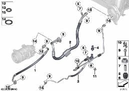COOLANT LINES diagram for BMW 3 Series F31 335dX