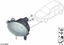 FOG LIGHTS diagram for BMW 3 Series F30 LCI 320d