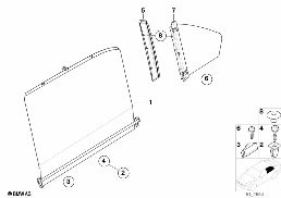 Солнецезащитная штора окна двери Зд diagram for BMW 7 Series E38 750iLS