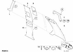 Облицовка Пд / Ср / Зд стойки diagram for BMW 7 Series E38 750iLS