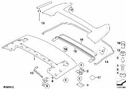 Lock för sufflett diagram for BMW 6 Series E64 LCI 650i
