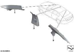 INDI. A, B, C-PILLAR TRIM COVERS diagram for BMW 5 Series F10 LCI 530d