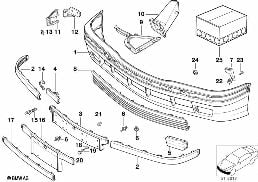 TRIM COVER, FRONT diagram for BMW 3 Series E36 323i