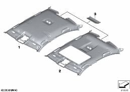 INDIVIDUAL MOULDED HEADLINER, ALCANTARA diagram for BMW 5 Series F10 LCI 530d