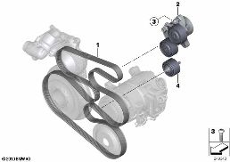 AC/パワーST.用ベルト diagram for BMW 5 Series F10 LCI 530d