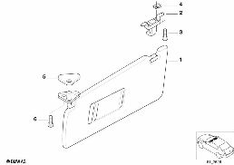 Солнцезащитные козырьки diagram for BMW 7 Series E38 750iLS