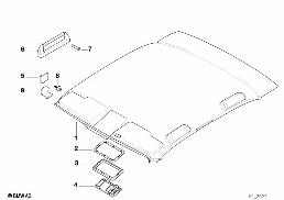 Потолок / поручень diagram for BMW 7 Series E38 750iLS