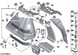 KLAEDSEL KOFFERTGOLV höger diagram for BMW 5 Series F07 GT 530d