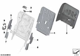 Κάθισμα πίσω διακοσμ. καλύμματα πλάτης diagram for BMW 5 Series F07 GT LCI 535iX