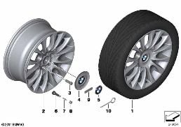 BMW LA WHEEL INDIVIDUAL V SPOKE 349-19'' diagram for BMW 5 Series F11 LCI 520d