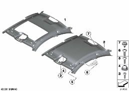 Strop karoserie diagram for BMW 6 Series F13 LCI 640dX