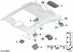 Dodatečné díly strop karoserie diagram for BMW 6 Series F13 LCI 640dX