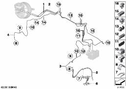 BRAKE PIPE, FRONT diagram for BMW 3 Series F30 320i ed